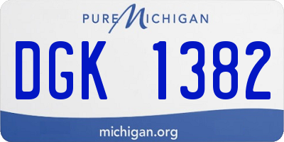 MI license plate DGK1382
