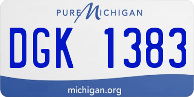 MI license plate DGK1383