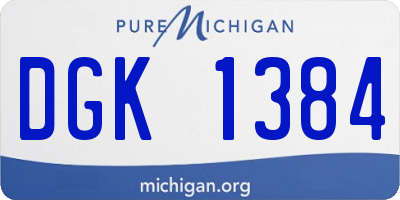 MI license plate DGK1384