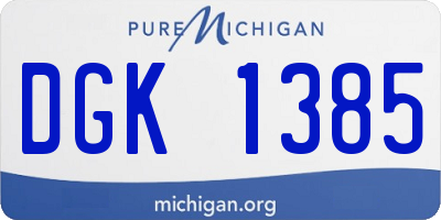 MI license plate DGK1385