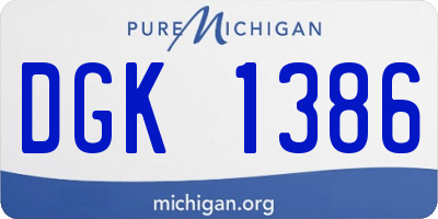 MI license plate DGK1386