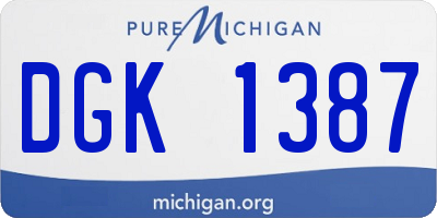 MI license plate DGK1387