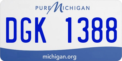 MI license plate DGK1388