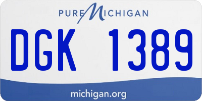 MI license plate DGK1389