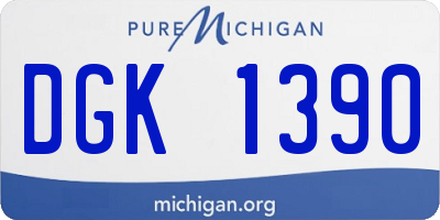 MI license plate DGK1390