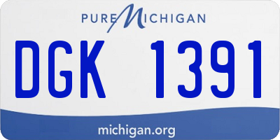 MI license plate DGK1391