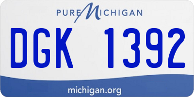 MI license plate DGK1392