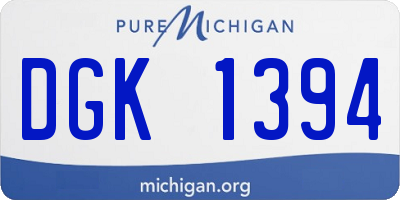 MI license plate DGK1394
