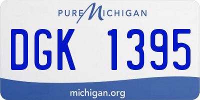 MI license plate DGK1395