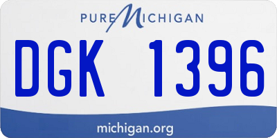 MI license plate DGK1396