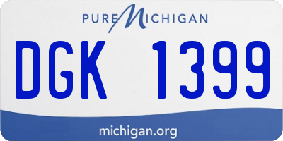 MI license plate DGK1399