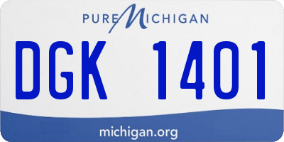 MI license plate DGK1401