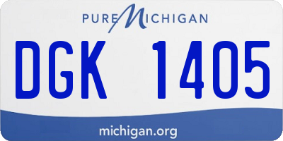 MI license plate DGK1405