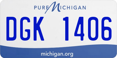 MI license plate DGK1406
