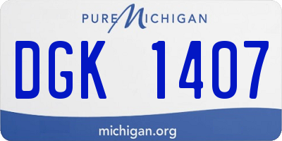 MI license plate DGK1407