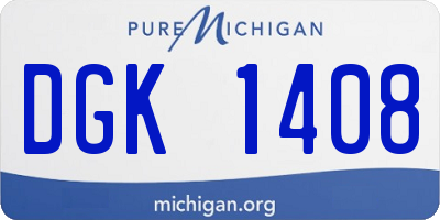 MI license plate DGK1408