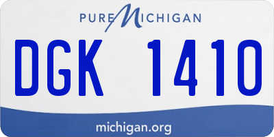 MI license plate DGK1410