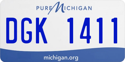 MI license plate DGK1411