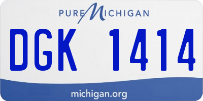 MI license plate DGK1414