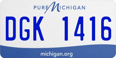MI license plate DGK1416