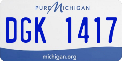 MI license plate DGK1417