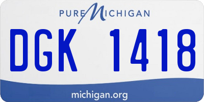 MI license plate DGK1418