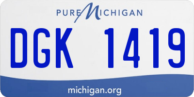 MI license plate DGK1419