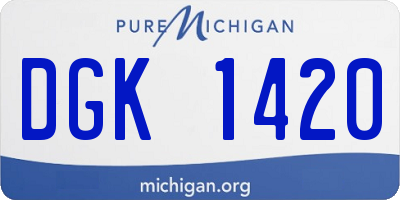 MI license plate DGK1420