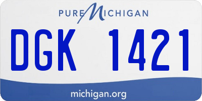 MI license plate DGK1421