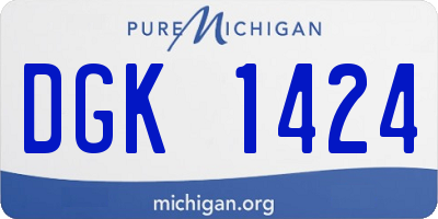 MI license plate DGK1424