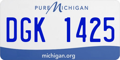 MI license plate DGK1425