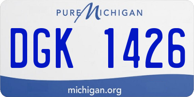 MI license plate DGK1426