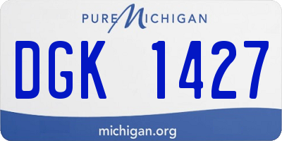 MI license plate DGK1427