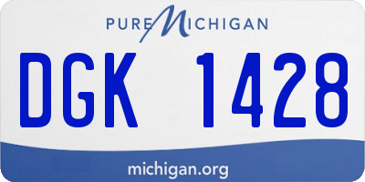 MI license plate DGK1428