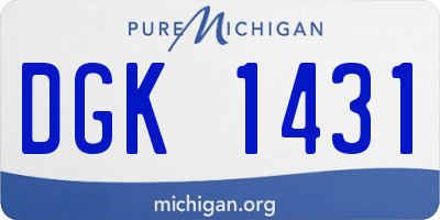 MI license plate DGK1431