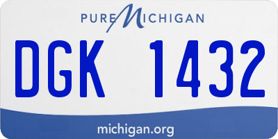 MI license plate DGK1432