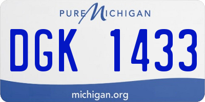 MI license plate DGK1433