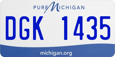 MI license plate DGK1435