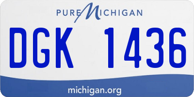 MI license plate DGK1436