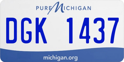 MI license plate DGK1437
