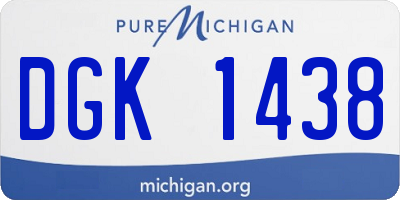 MI license plate DGK1438