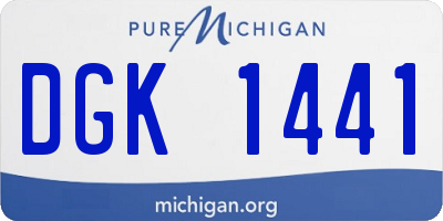 MI license plate DGK1441