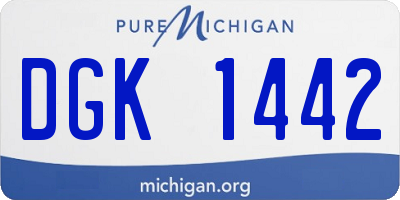 MI license plate DGK1442