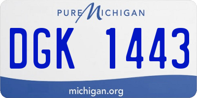 MI license plate DGK1443