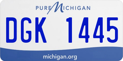 MI license plate DGK1445