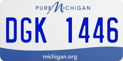 MI license plate DGK1446