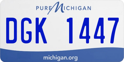 MI license plate DGK1447