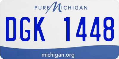 MI license plate DGK1448
