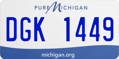 MI license plate DGK1449