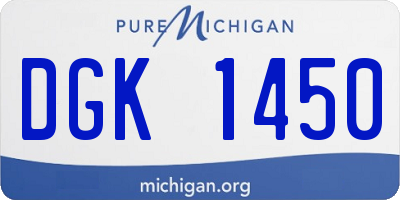 MI license plate DGK1450